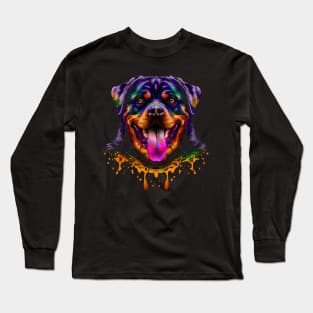 Rottweiler Watercolor Art Long Sleeve T-Shirt